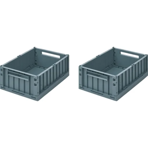 LIEWOOD Aufbewahrungsbox Weston M Whale blue 2er-Set
