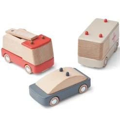 LIEWOOD Spielzeugautos Village Rettungsdienst Whale blue multi mix 3-teilig