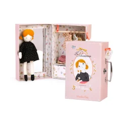 Moulin Roty Kleiner Schrankkoffer mit Puppe und 3 Outfits les Parisiennes