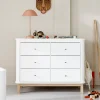 Oliver Furniture Wood Kommode 6 Schubladen Weiu00df/Eiche